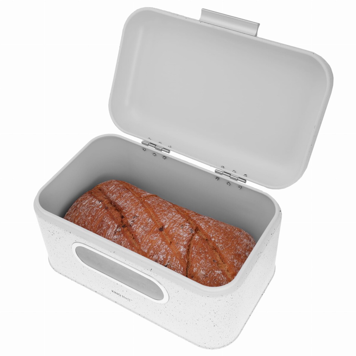 Chlebak stalowy marmurek biały KINGHOFF