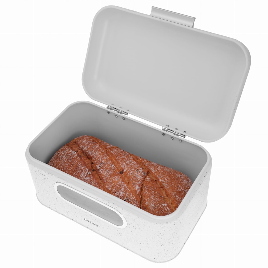 Chlebak stalowy marmurek biały KINGHOFF