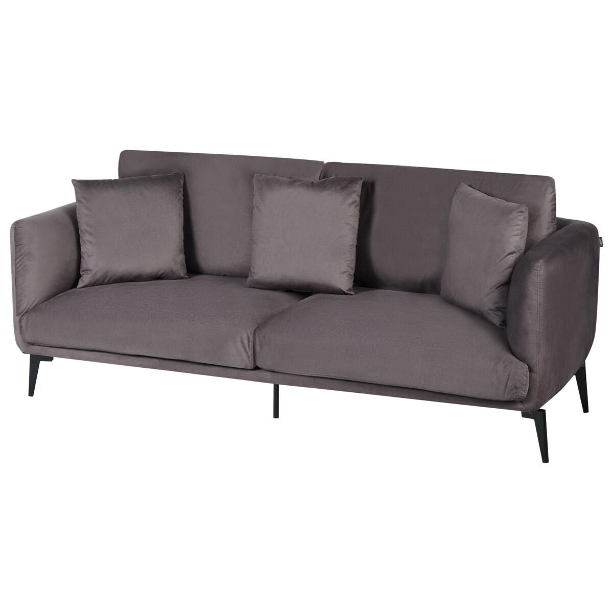 Sofa 3-osobowa welurowa beżowoszary BODUM