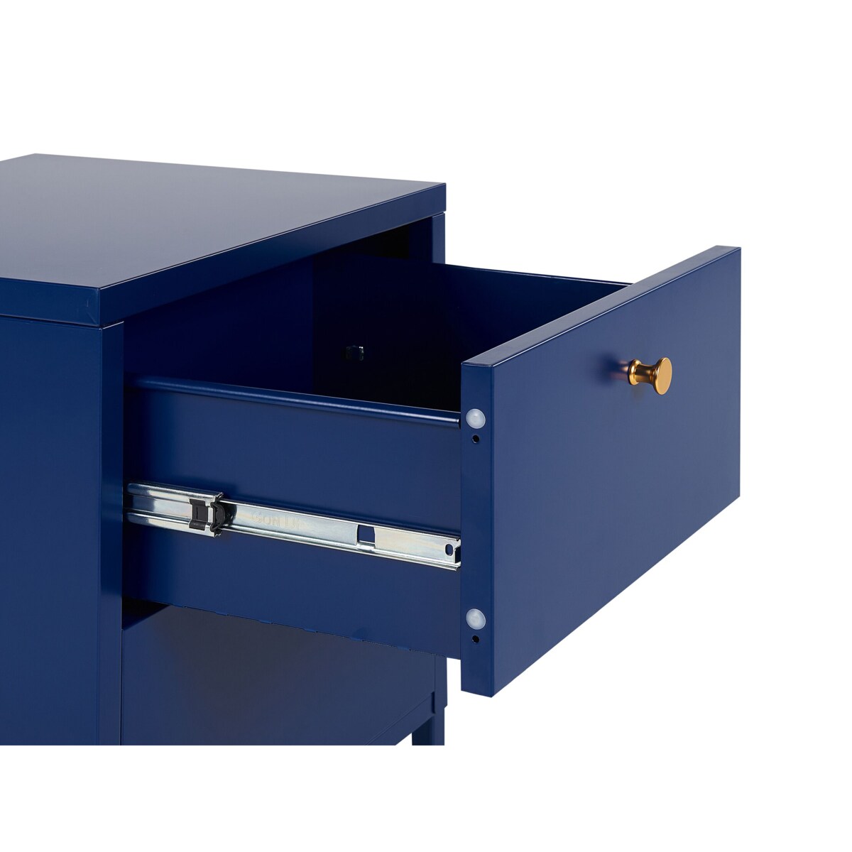 Szafka nocna metalowa niebieska KYLEA