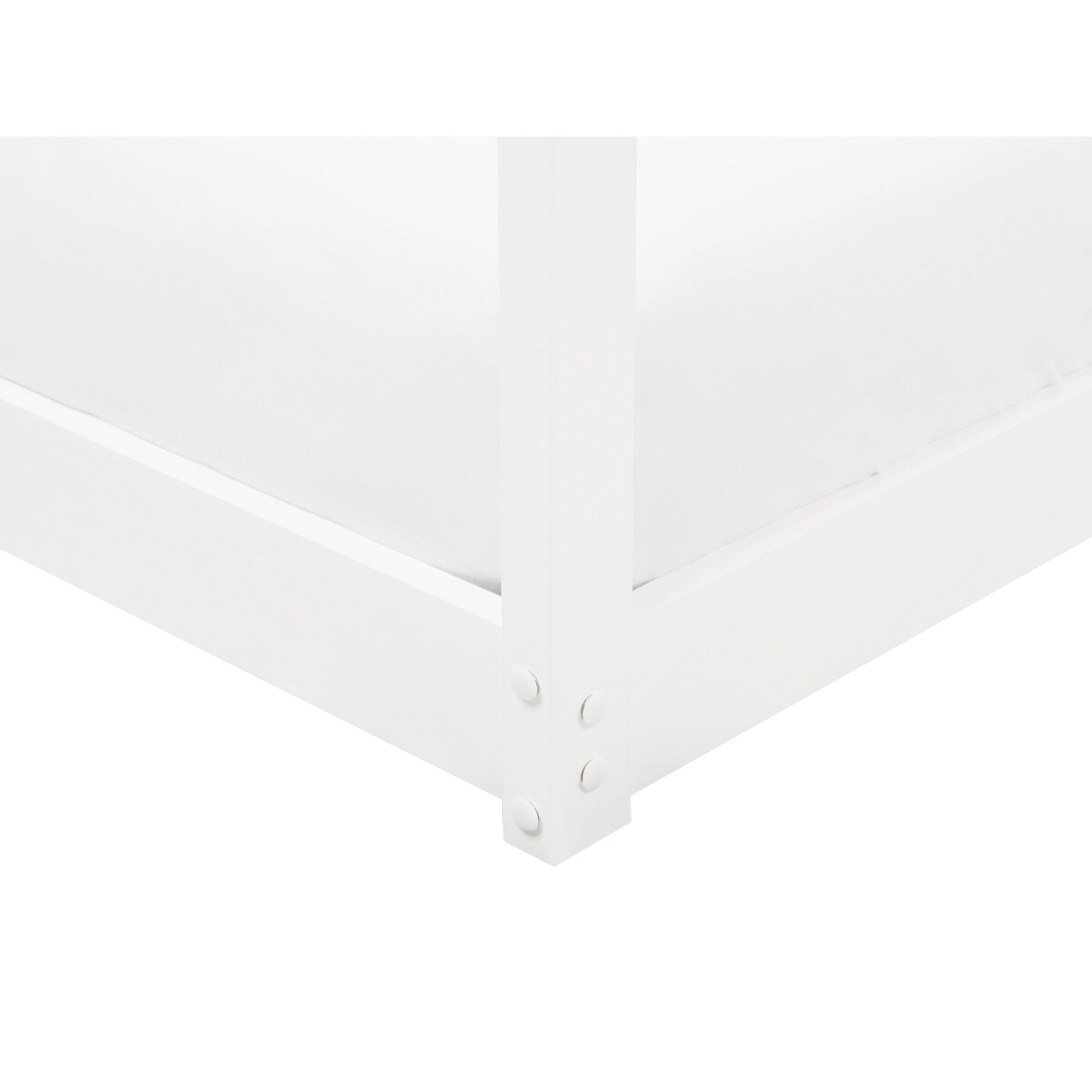 Łóżko piętrowe dziecięce domek drewniane 90 x 200 cm białe LABATUT