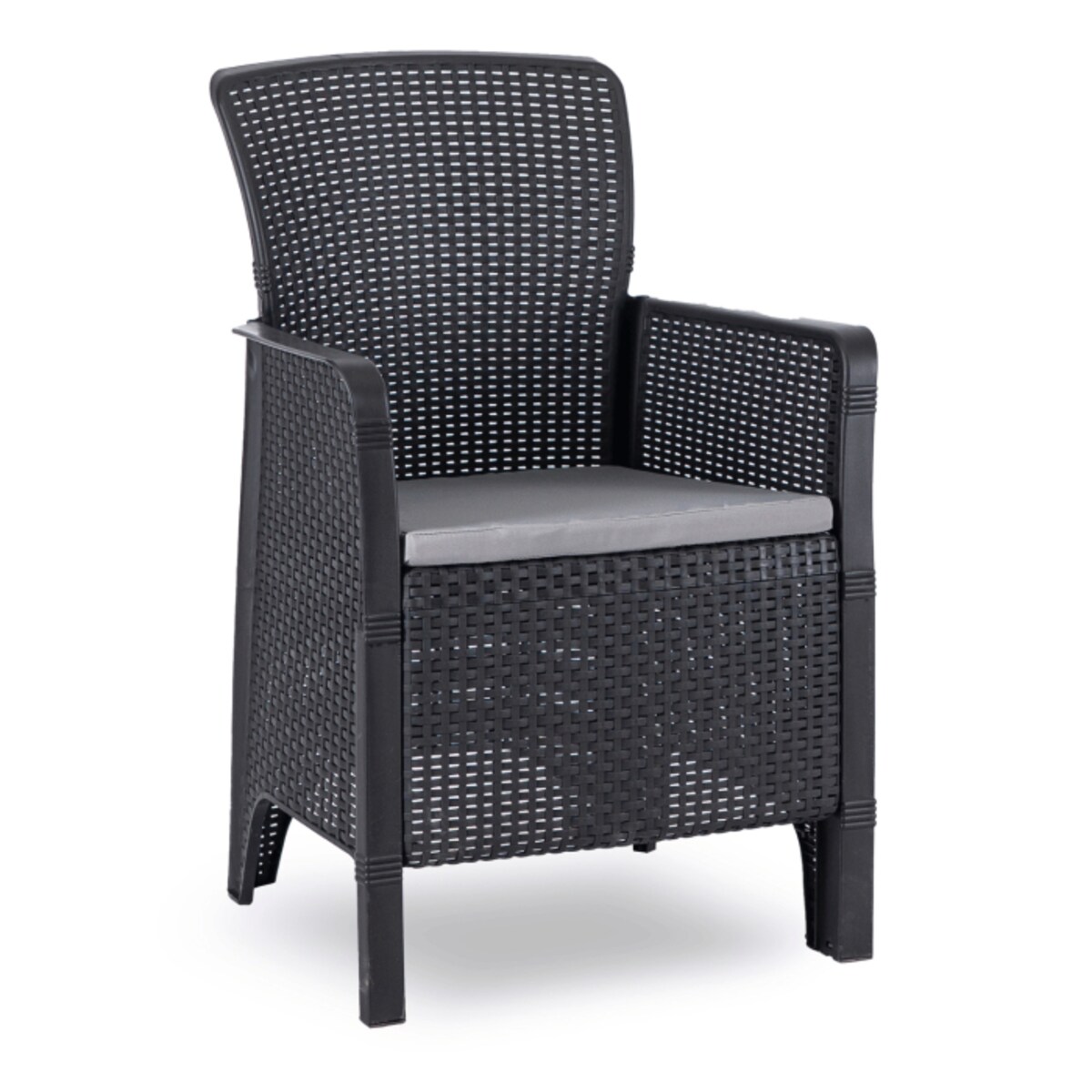 Zestaw Meble Ogrodowe Technorattan Na Taras Ogród Komplet Czarne FRESNO