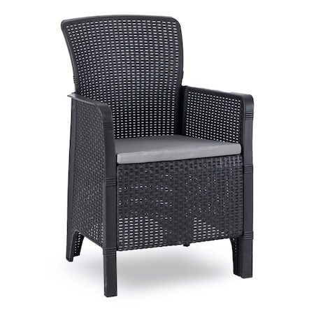 Zestaw Meble Ogrodowe Technorattan Na Taras Ogród Komplet Czarne FRESNO