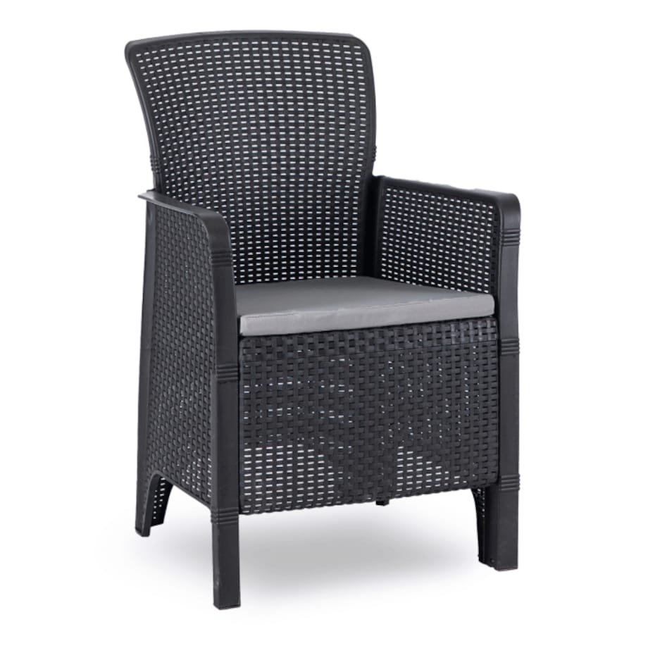 Zestaw Meble Ogrodowe Technorattan Na Taras Ogród Komplet Czarne FRESNO