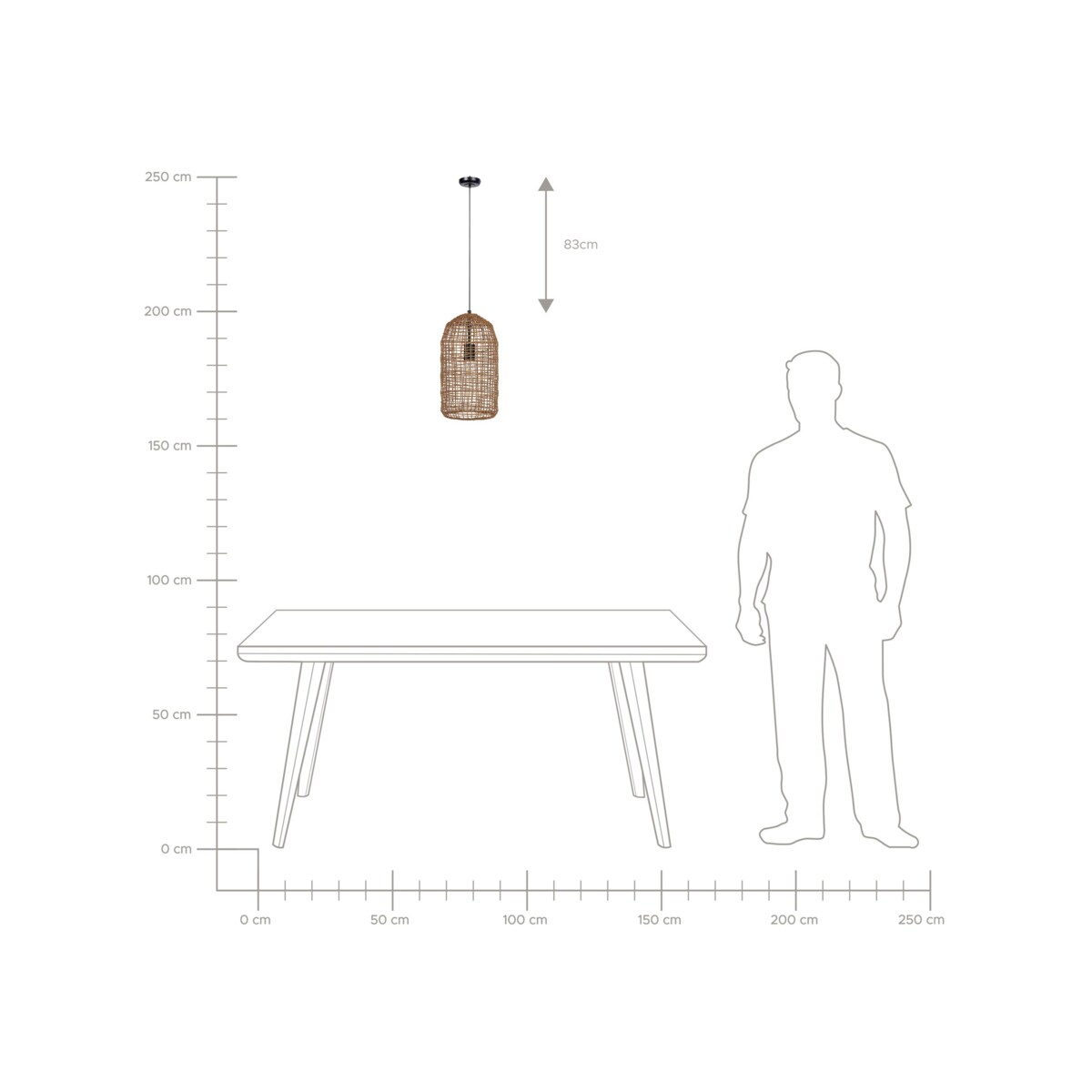 Lampa wisząca pleciona brązowa LUCITE