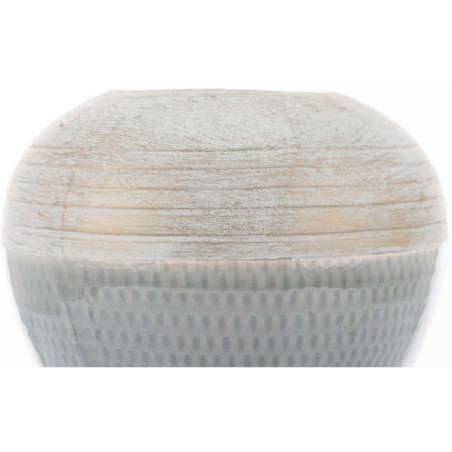 Wazon ceramiczny niebiesko-biały 16,5x18,5x18,5 cm SASSARA