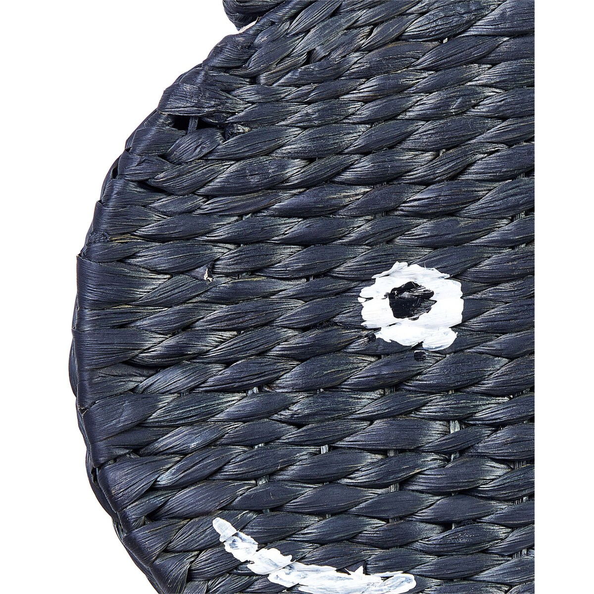 Kosz pleciony wieloryb z hiacyntu wodnego czarny ORANIA