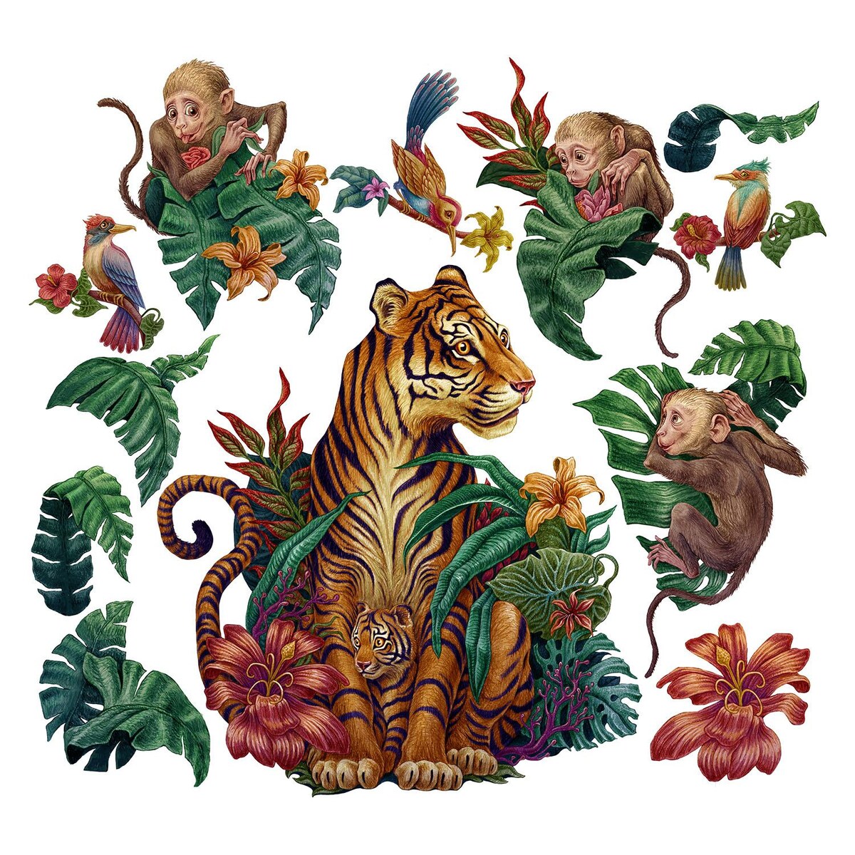 Zestaw naklejek na ścianę, Dżungla safari, 100cm