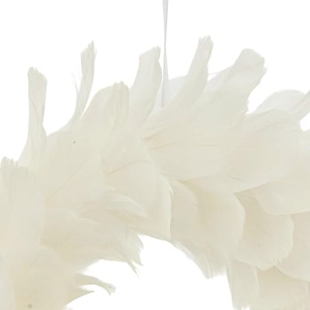 Wianek wieniec z piór kremowy 33 cm