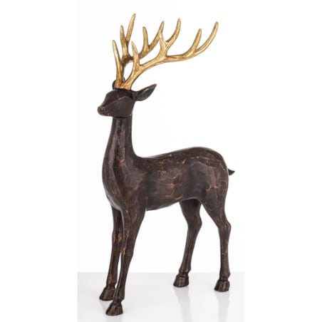 Figurka - stojący jeleń ciemnobrązowy 36x22x10 cm BALLER