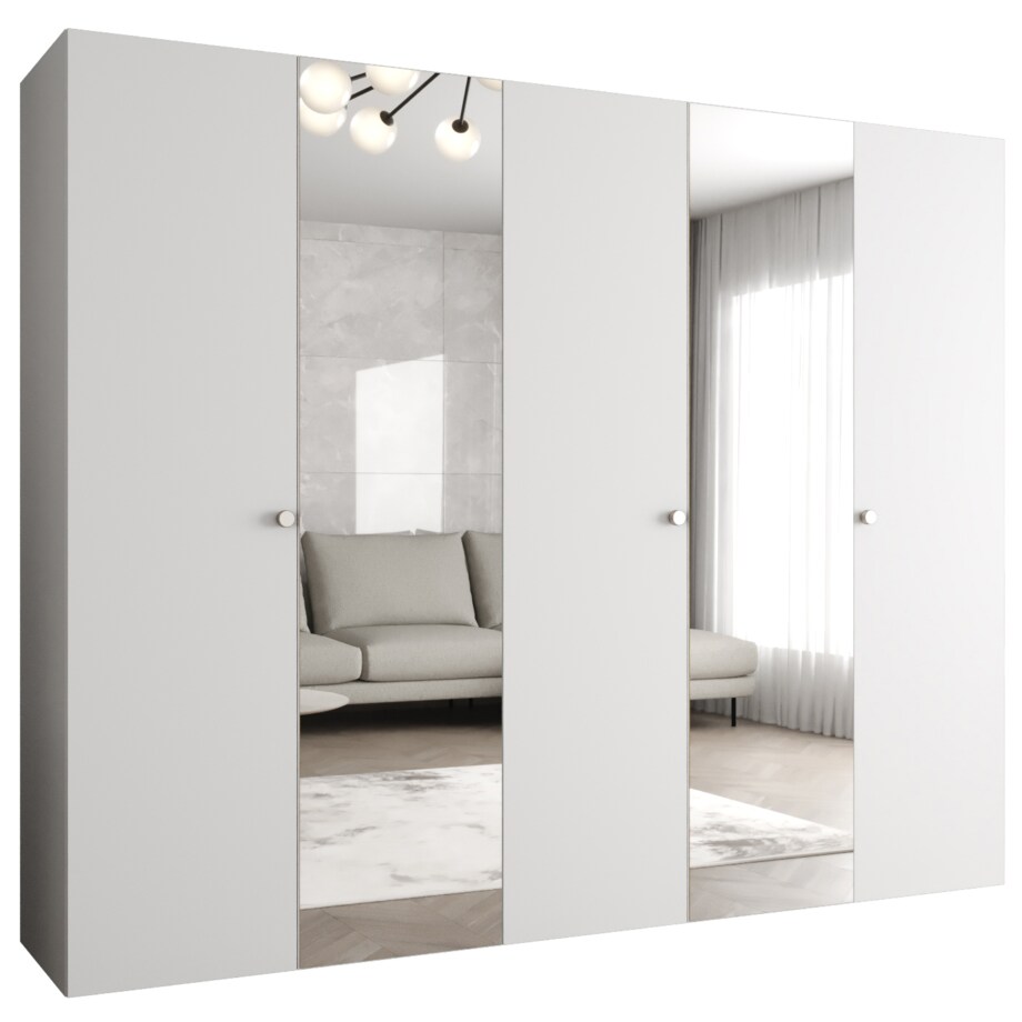 Szafa uchylna otwierana PARMA 2 250 wys. 202 cm Biały + u. Srebrny