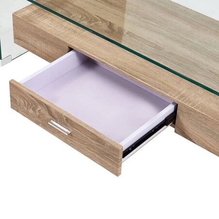 vidaXL Stolik kawowy, przezroczysty, 98 x 45 x 31 cm, szkło hartowane