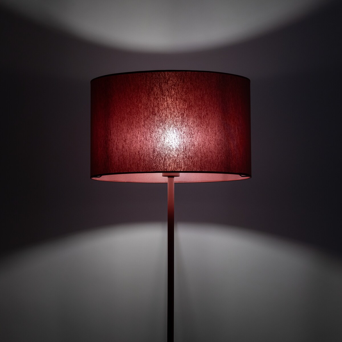 Lampa Stojąca Tk Lighting Dalum Burgundowa Bordowa Podłogowa 1Xe27 Abażur 50Cm, Wysokość 151Cm