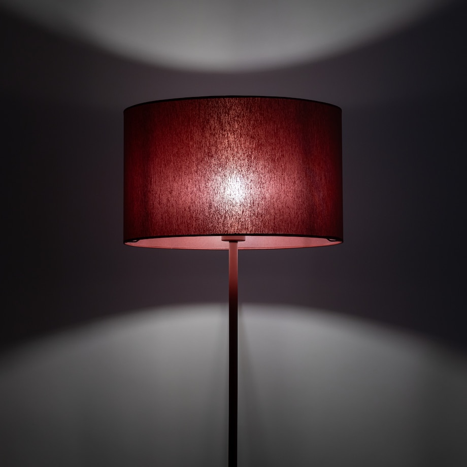 Lampa Stojąca Tk Lighting Dalum Burgundowa Bordowa Podłogowa 1Xe27 Abażur 50Cm, Wysokość 151Cm