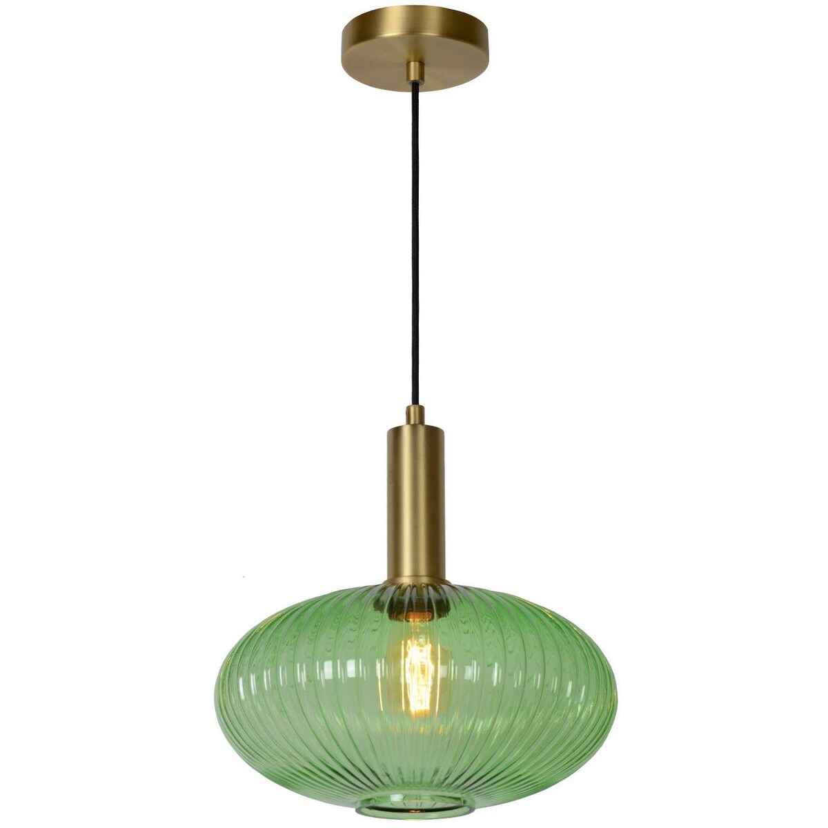 LAMPA wisząca MALOTO  45386/30/33 Lucide loftowa OPRAWA szklany zwis zielony mosiądz