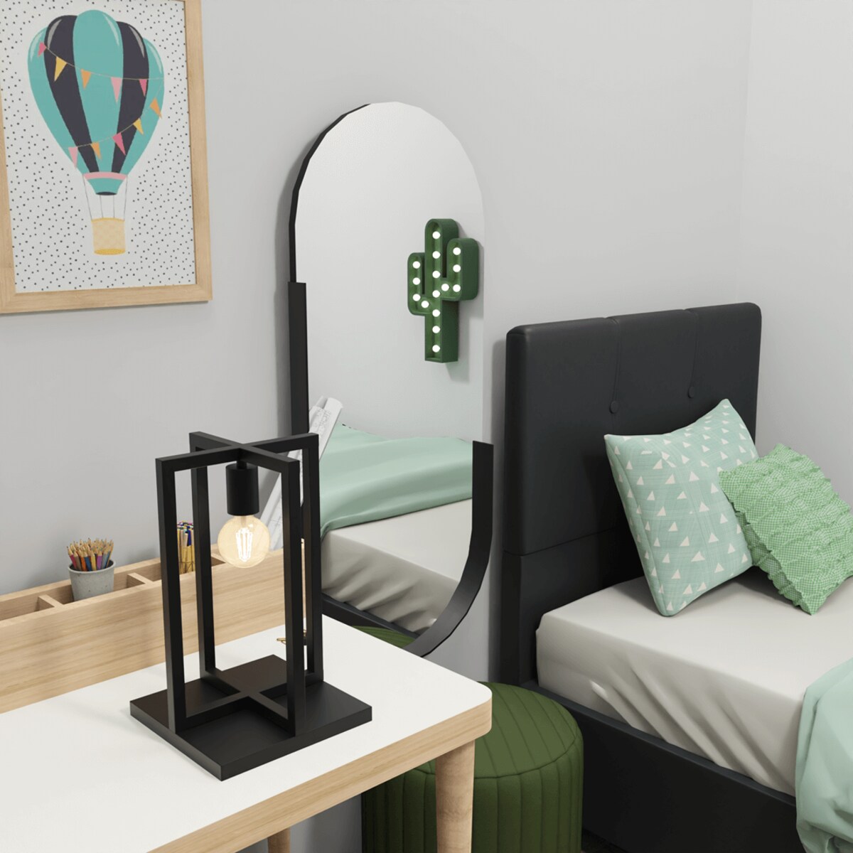 Lampa stołowa Arnold MLP8565 do gabinetu vintage czarna