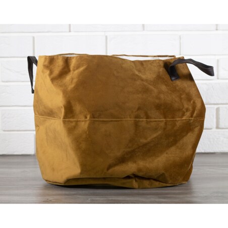 TORBA plażowa, na zakupy AKSAMITNA musztardowa