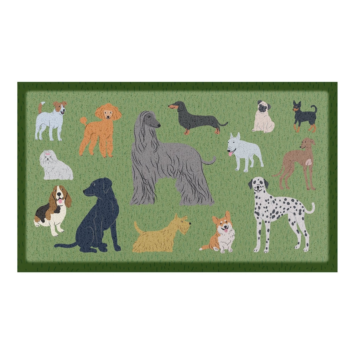 Wycieraczka Psy na Zielonej Wycieraczce – (70 x 40 cm)