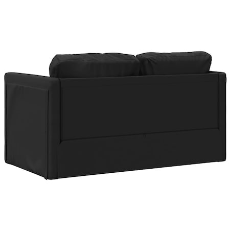 vidaXL Sofa podłogowa 2-w-1, czarna, 112x174x55 cm, sztuczna skóra