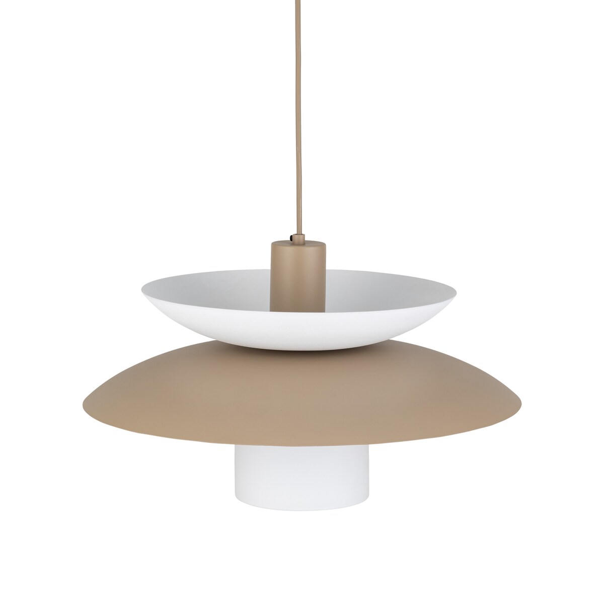 Lampa Wisząca Tk Lighting Verado Beżowa Biała Metalowa Z Kloszem