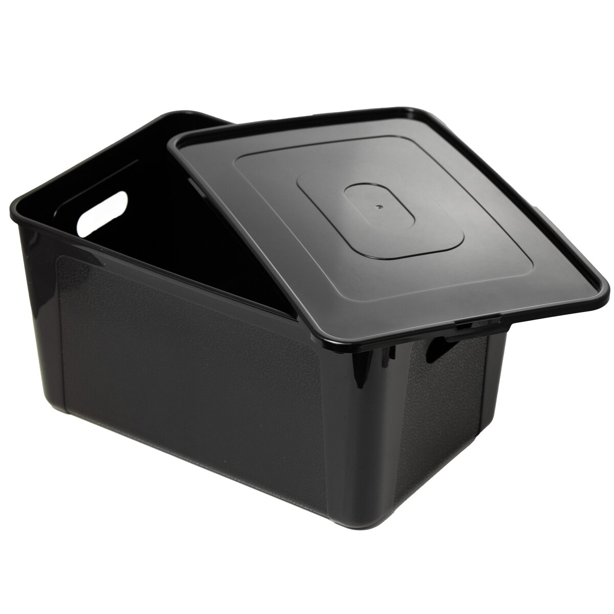 Pojemnik Pudło Plastikowe 39X26X20.5 Cm 20 L Z Pokrywą Do Przechowywania Czarne