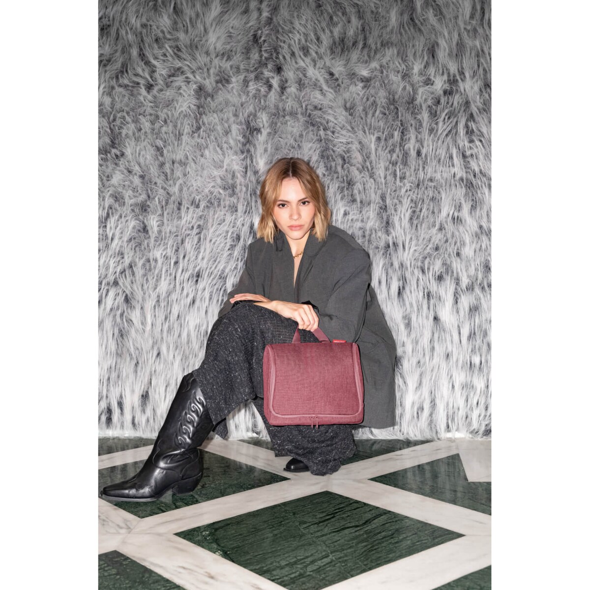 Kosmetyczka TOILETBAG XL, twist maroon