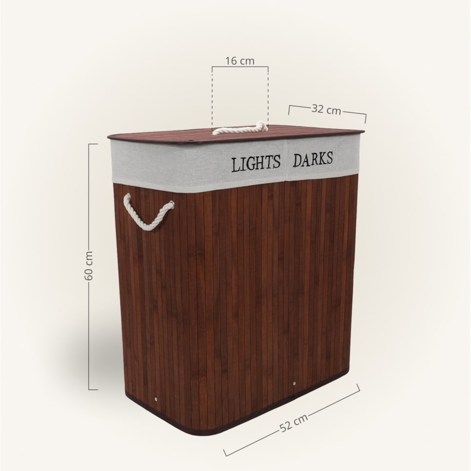 Kosz na pranie 60x52x32 cm LIGHTS DARKS