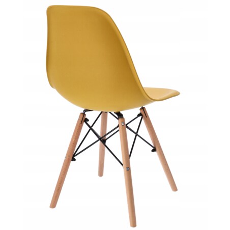 Krzesło skandynawskie eleganckie EVA musztardowe
