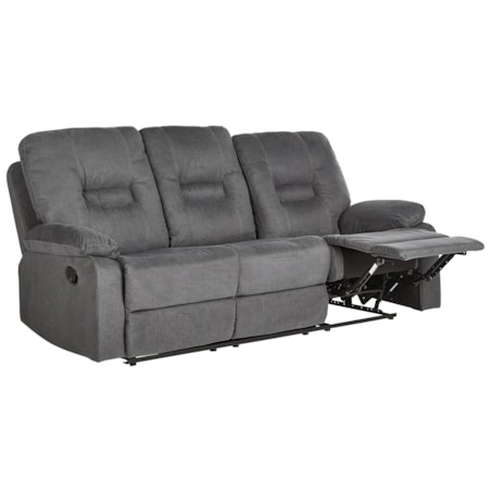 Sofa z manualną funkcją relaksu 3-osobowa szara BERGEN II