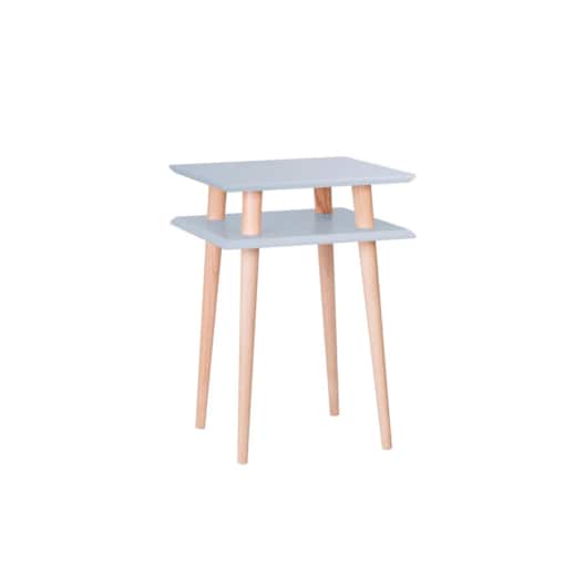 Stolik kawowy SQUARE HIGH 43x43 jasnoszary kwadratowy
