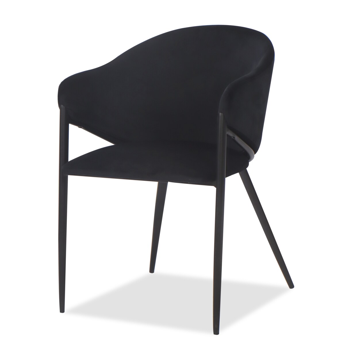 Krzesło tapicerowane do salonu welurowe GLAMOUR czarne