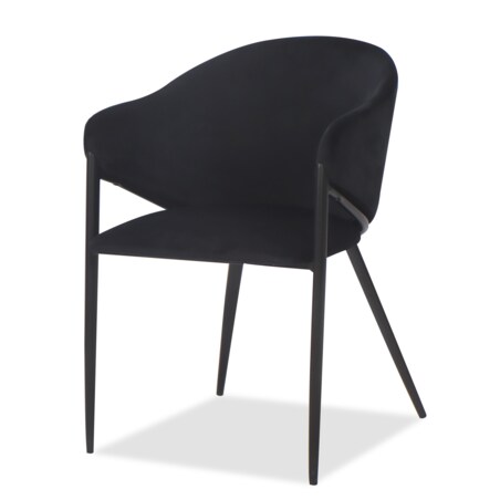 Krzesło tapicerowane do salonu welurowe GLAMOUR czarne