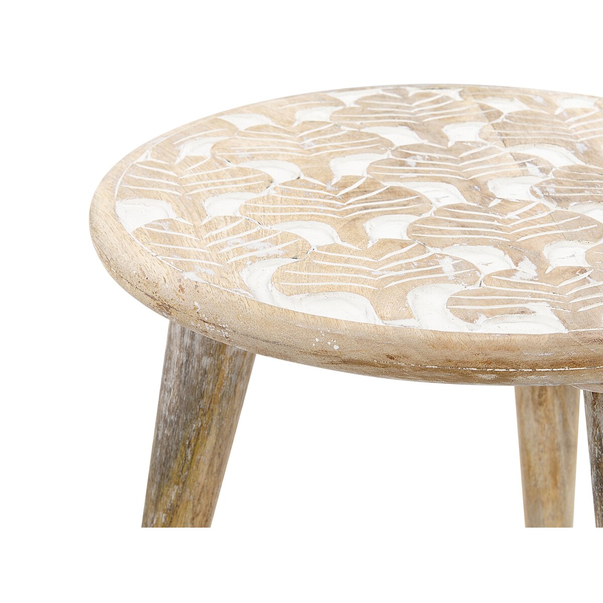 Zestaw 2 stolików pomocniczych z drewna mango jasny HURSI