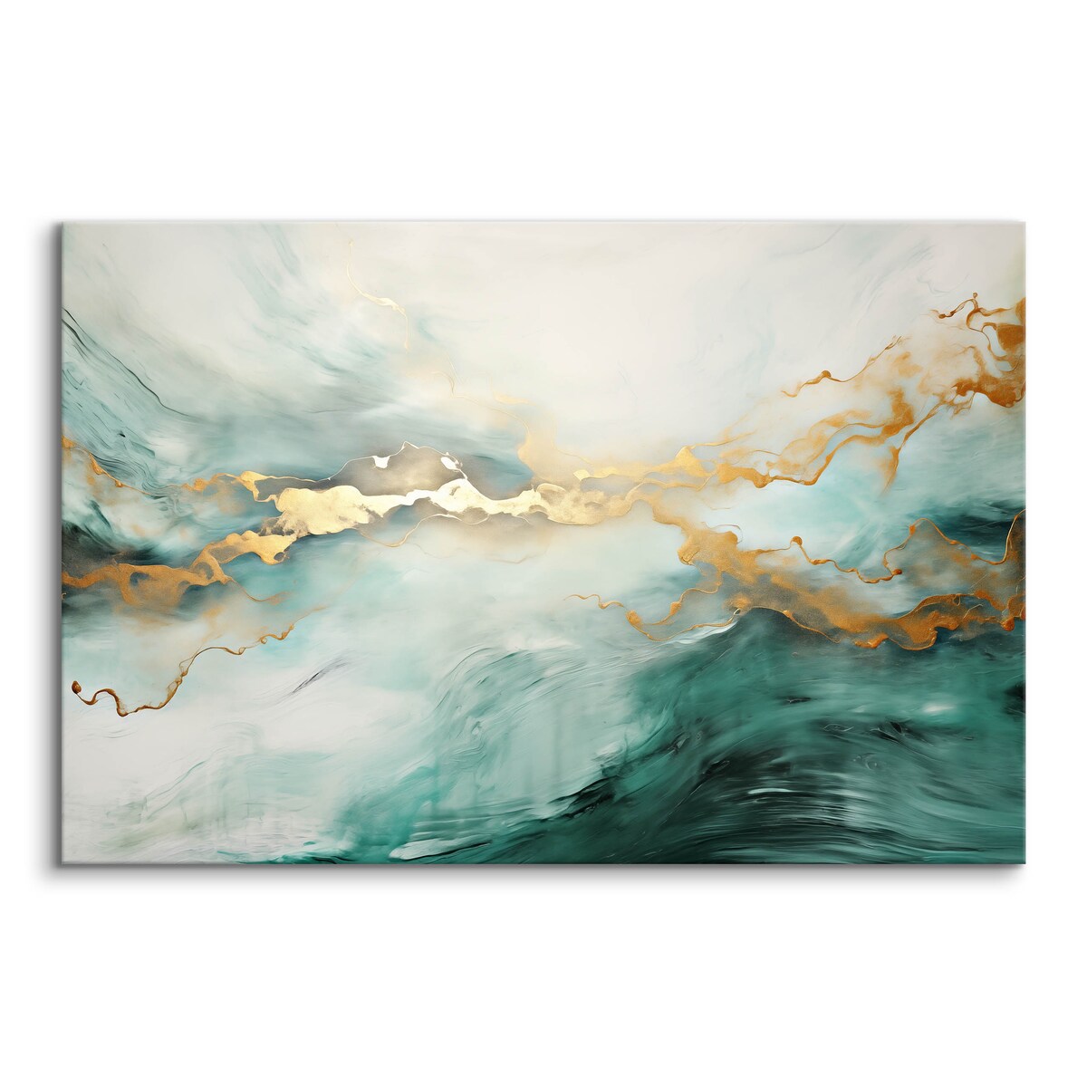 Obraz Na Płótnie Do Salonu Abstrakcja Zielony Marmur Styl Glamour 70x50cm