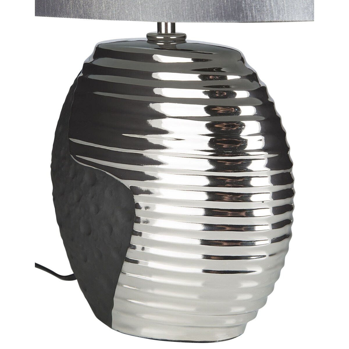 Lampka nocna porcelanowa czarno-srebrna ESLA