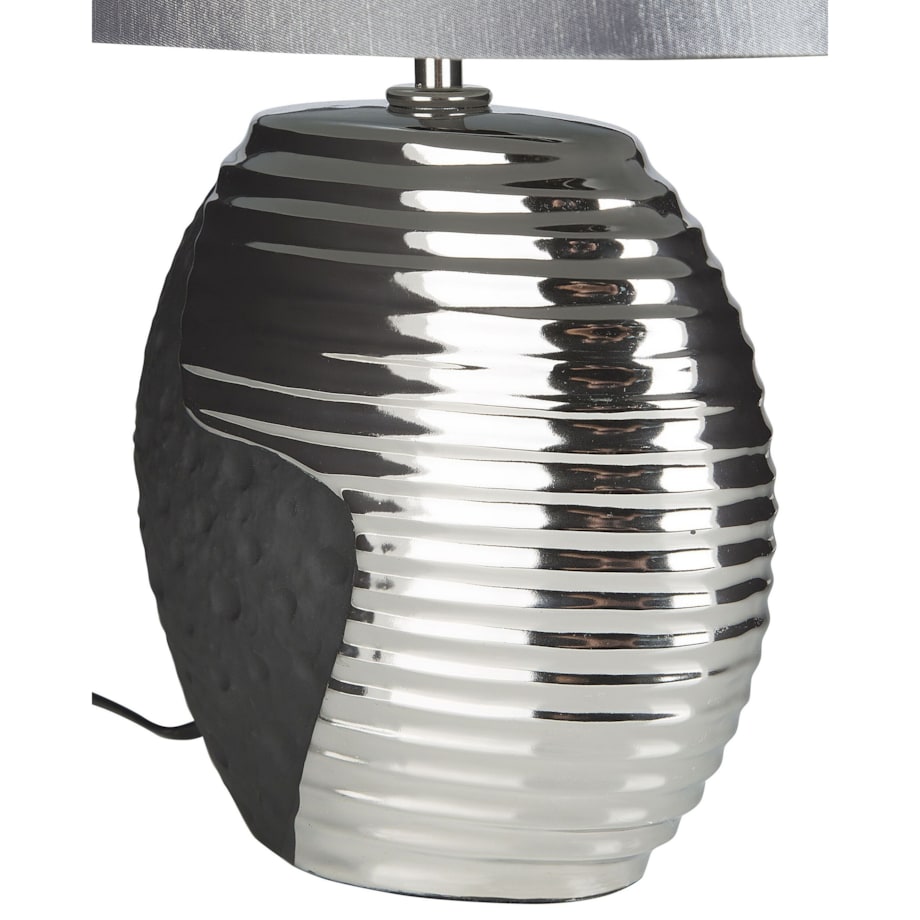 Lampka nocna porcelanowa czarno-srebrna ESLA