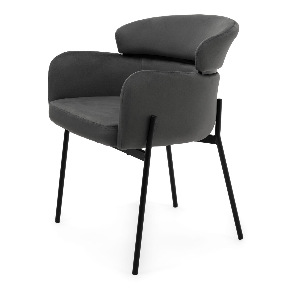 Krzesło tapicerowane welurowe do salonu BOLZANO szare