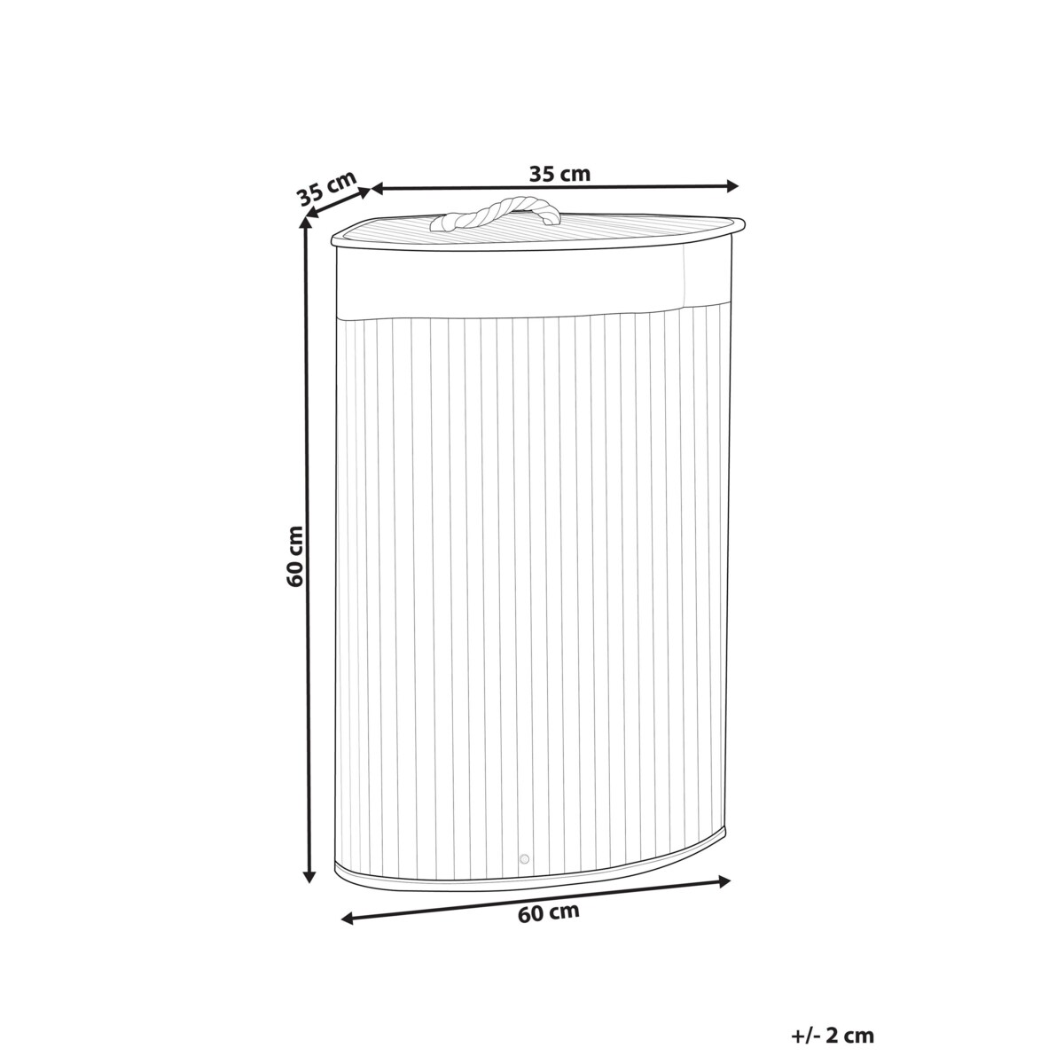 Kosz bambusowy z pokrywą ciemne drewno MATARA