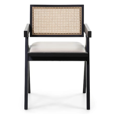 Krzesło z podłokietnikami, miękkie siedzisko, KIEMER - III czarne