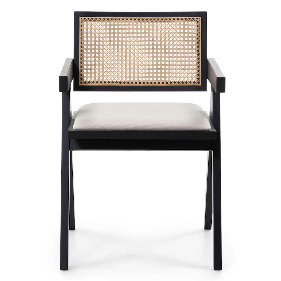 Krzesło z podłokietnikami, miękkie siedzisko, KIEMER - III czarne