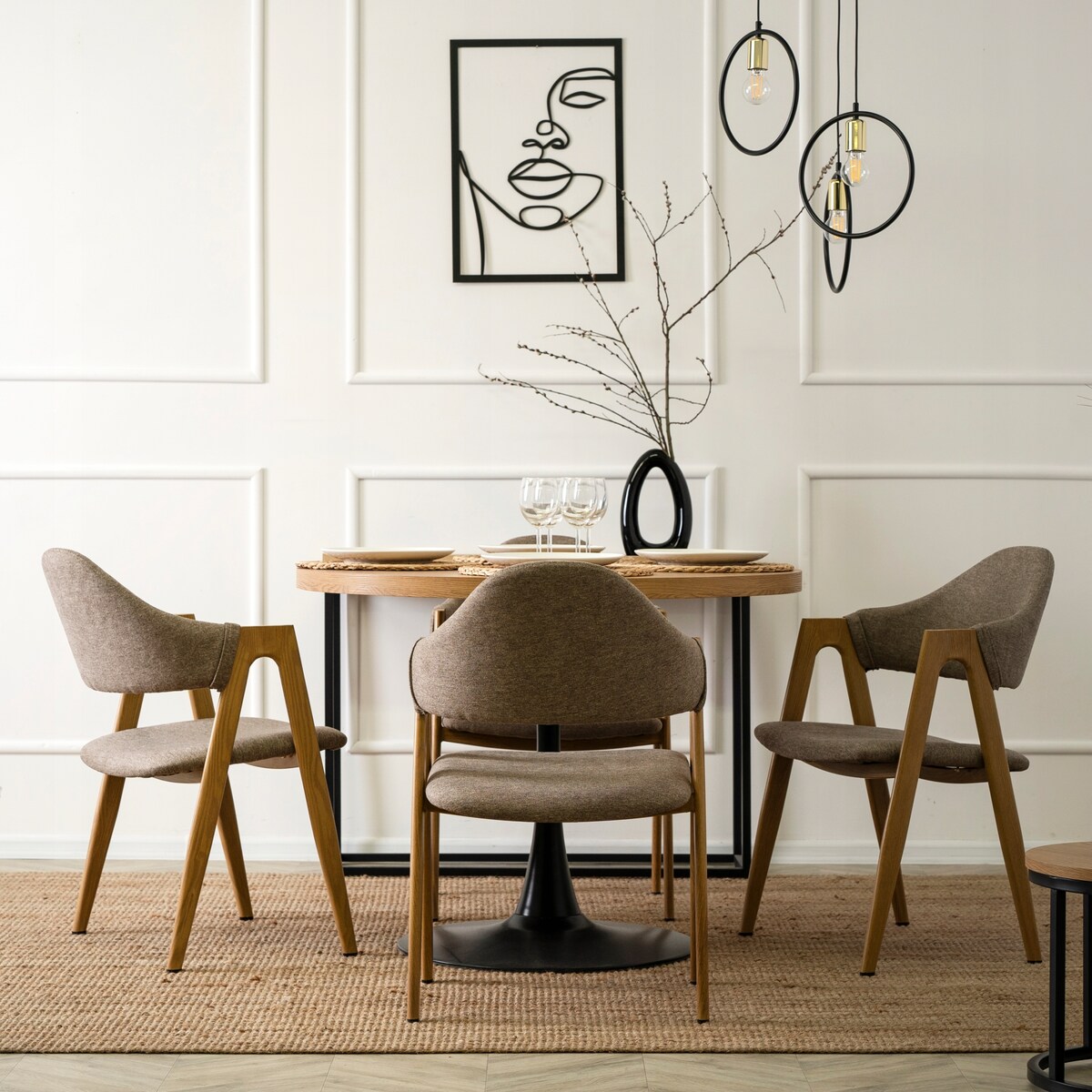 Krzesło Tapicerowane Kuchenne Do Kuchni Beżowe RUIZ