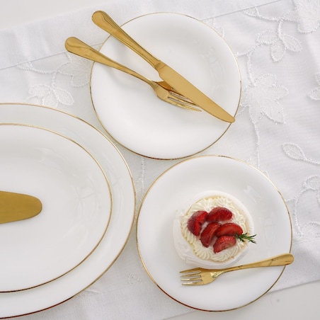 VILLA ITALIA Talerzyk deserowy śniadaniowy 20 cm porcelanowy NAOMI GOLD