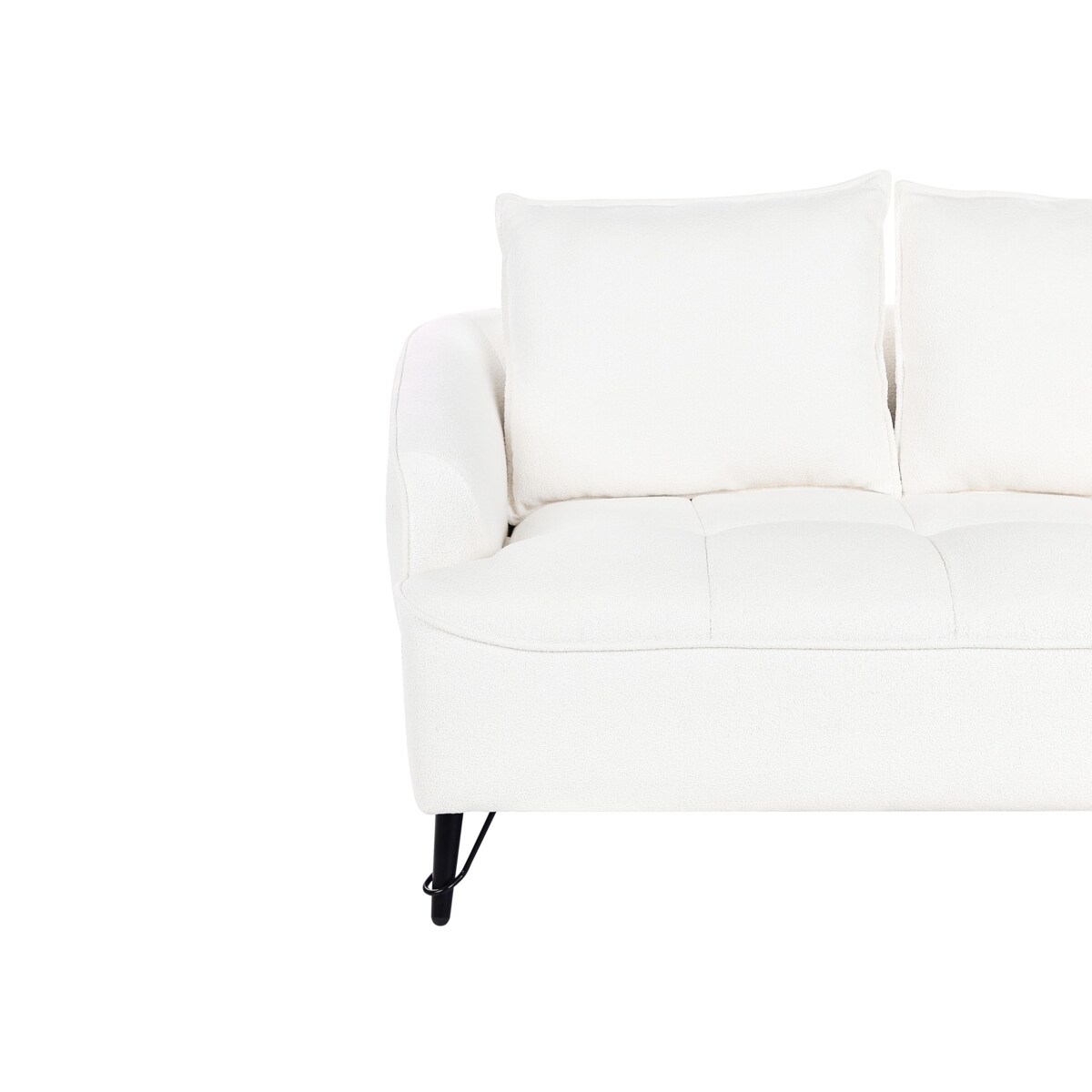 Sofa dwuosobowa boucle biała HOBRO