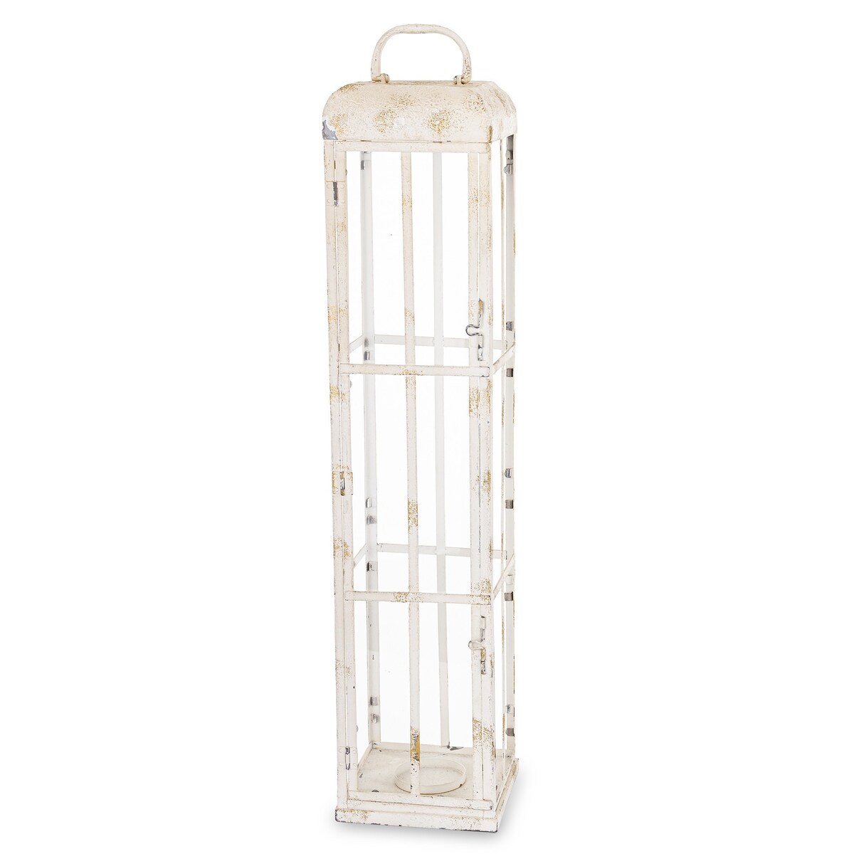 Lampion metalowy ze szkłem 85x18x18 cm MAGRO