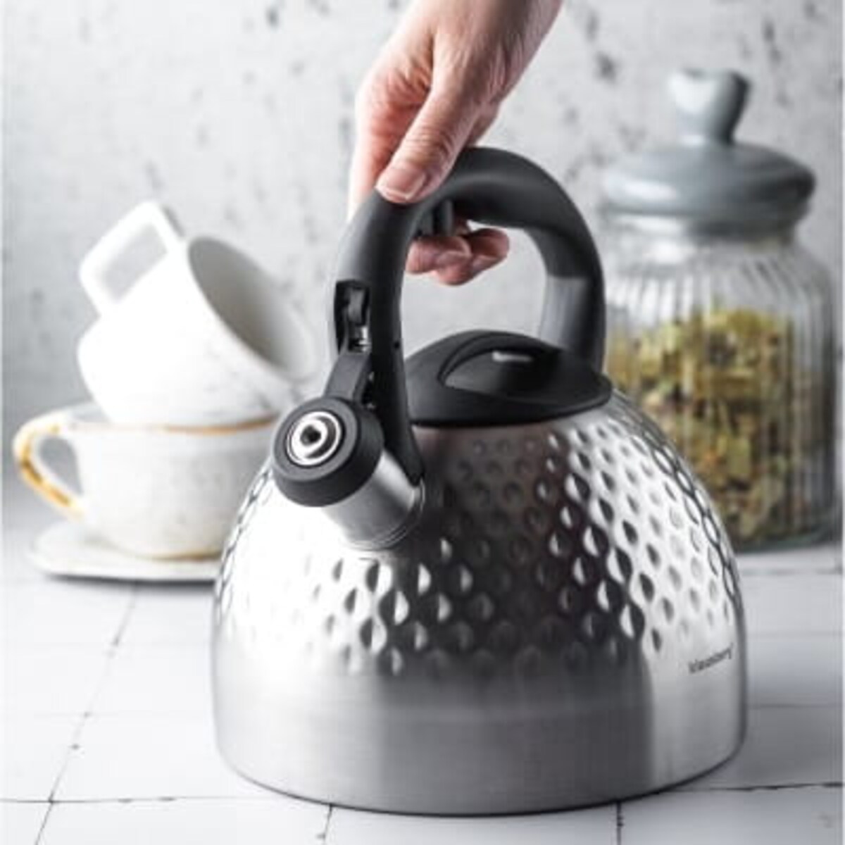 Czajnik stalowy z gwizdkiem 3.0L indukcja gaz srebrny KLAUSBERG