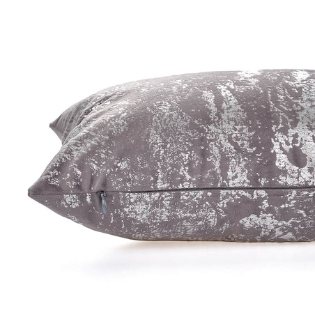 Poszewka dekoracyjna 40x40 antracytowa z srebrnym nadrukiem