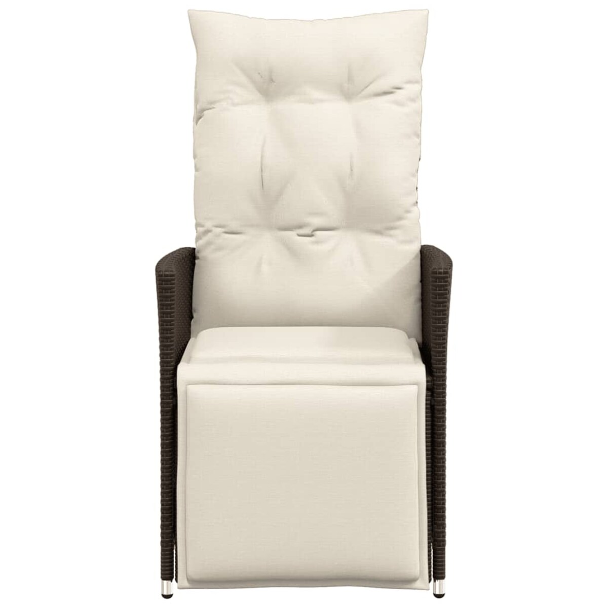 vidaXL Rozkładane fotele ogrodowe, 2 szt, poduszki, brązowy rattan PE