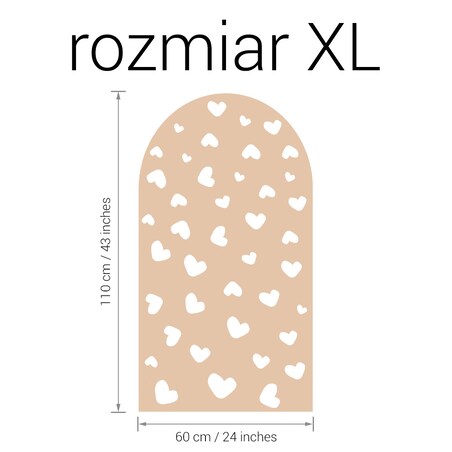 Naklejka na ścianę łuk beżowy - serca XL