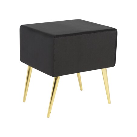 Szafka nocna welurowa czarna FLAYAT