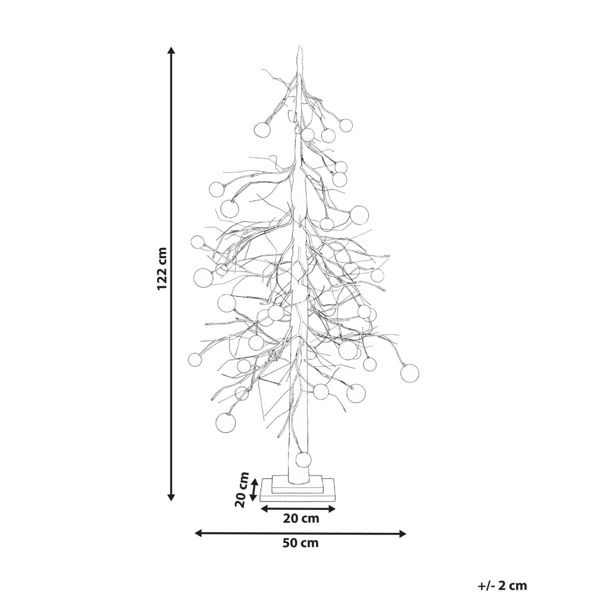 Dekoracja ogrodowa LED HOLAR Choinka 122 cm Biały